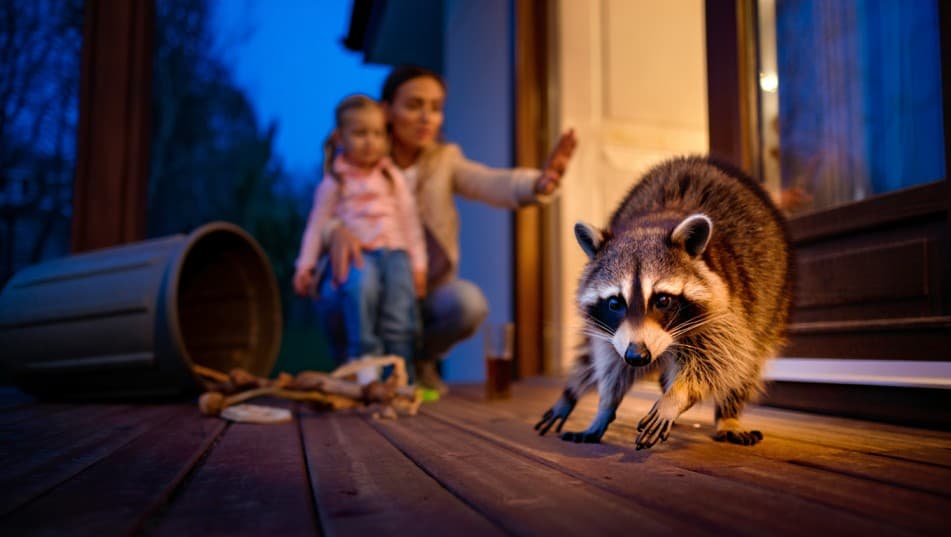 Raccoon Attack: Mother Saves Daughter