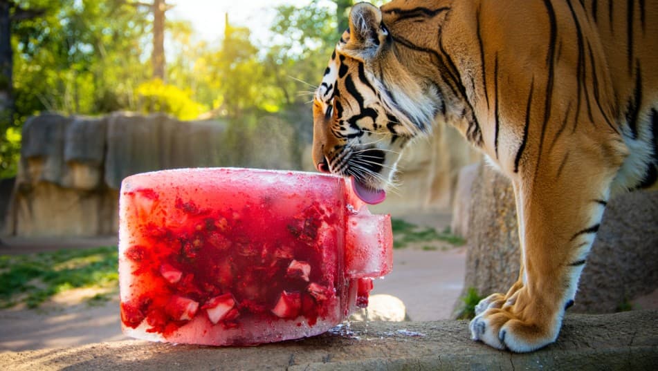 Zoo Animals Beat Heat with Blood Lollies