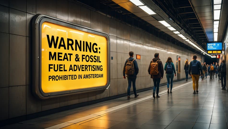 Amsterdam Bans Meat & Fossil Fuel Ads: Warning